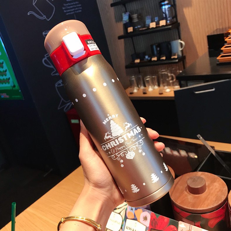 Elk Vacuum Mug Christmas Gift Portable Water Cup - Image 4