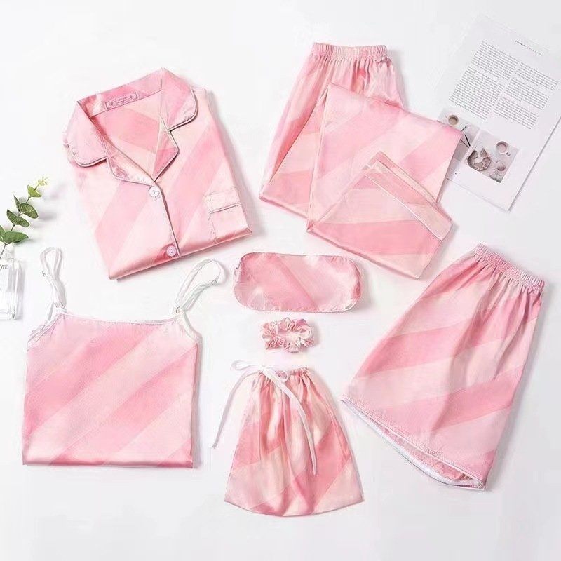 Spring And Autumn Printed Imitated Silk Pajamas Clothing - Image 7