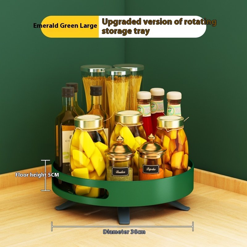 Kitchen Double-layer Rotating Seasoning Product Storage Rack - Image 4