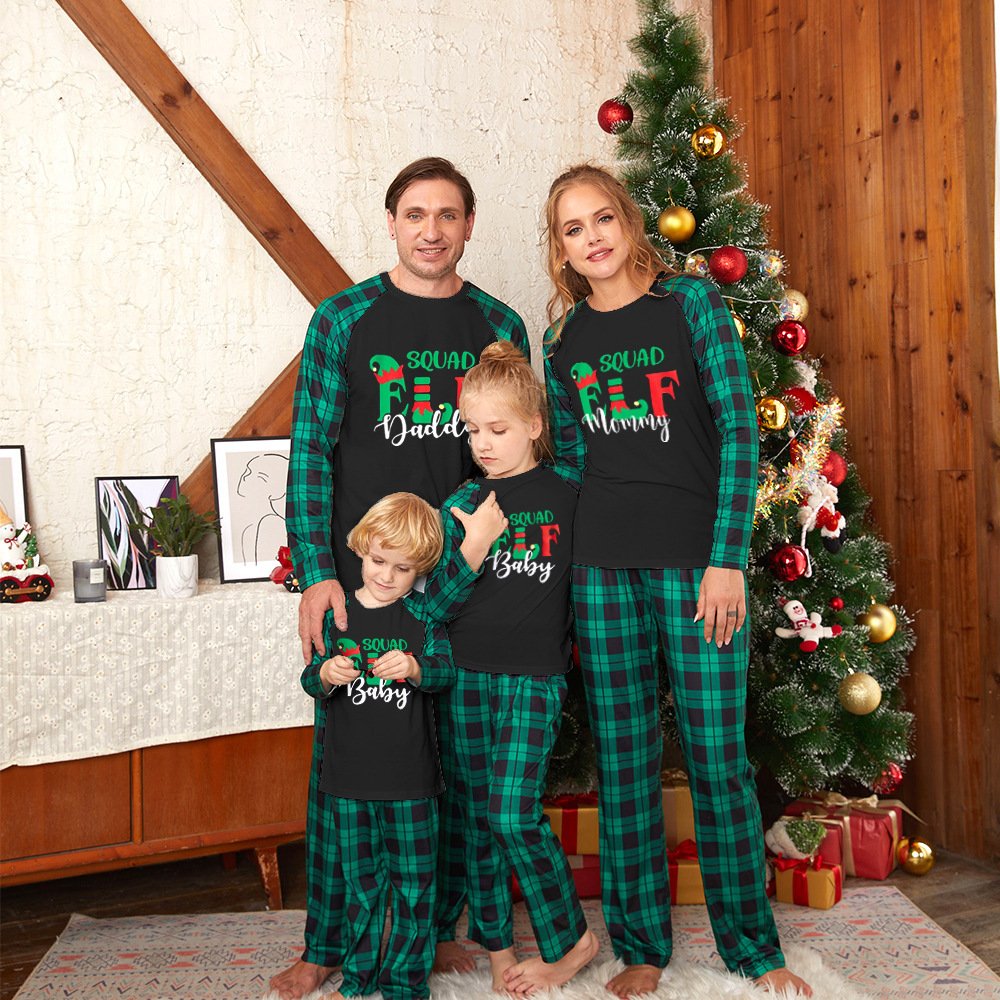 Printed Autumn Winter Christmas Set Parent-child Home Wear Home Pajamas - Image 4