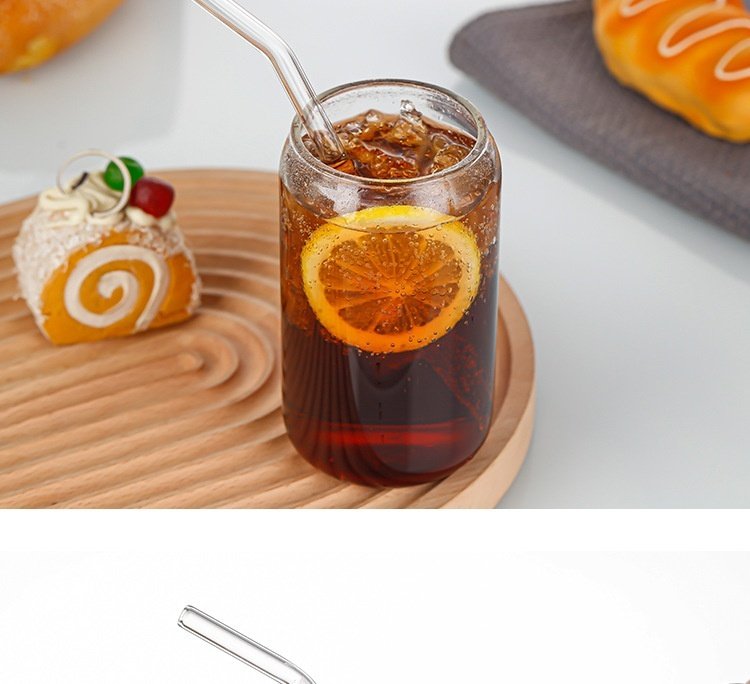 Coke Cup Mason Cup Cup With Straw Borosilicate Glass Cup With Lid - Image 10