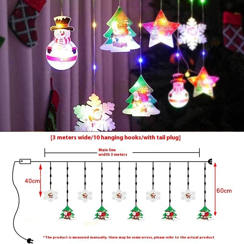 Painted Christmas Curtain Lights Holiday Layout Rubber-covered Wire Ambience Light - Image 2