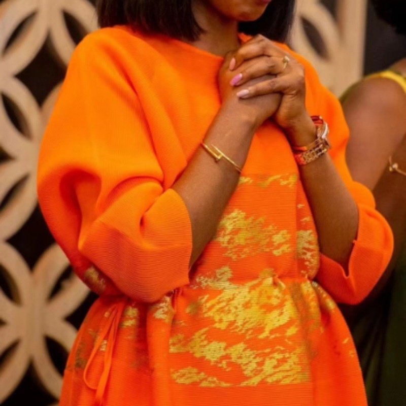 Sanzhai Pleated Plus Size Summer Fashionable Stylish Round Neck Long Sleeve Loose Long Dress - Image 2