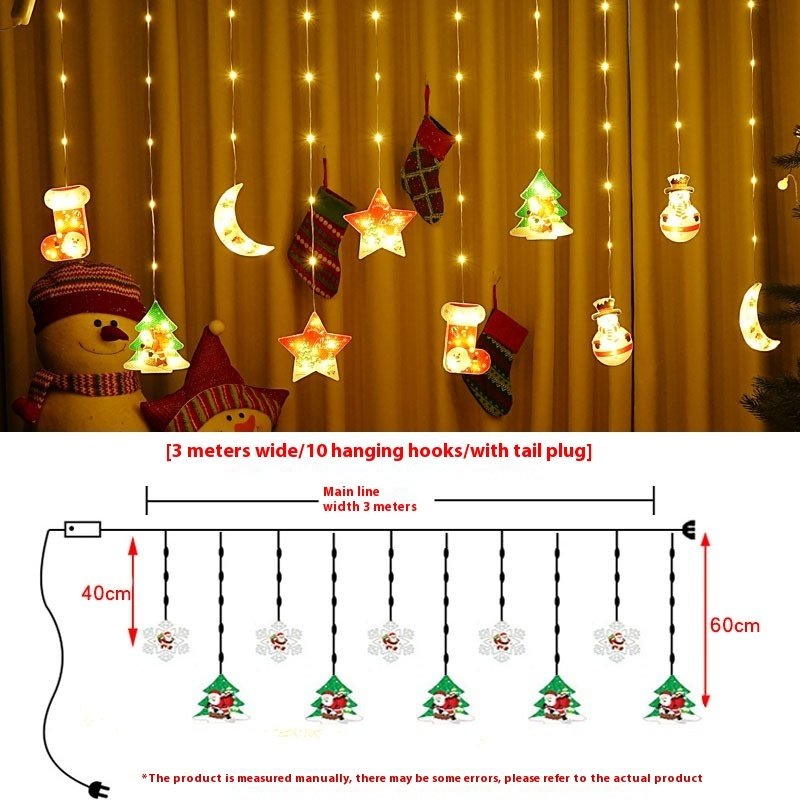 Painted Christmas Curtain Lights Holiday Layout Rubber-covered Wire Ambience Light - Image 6