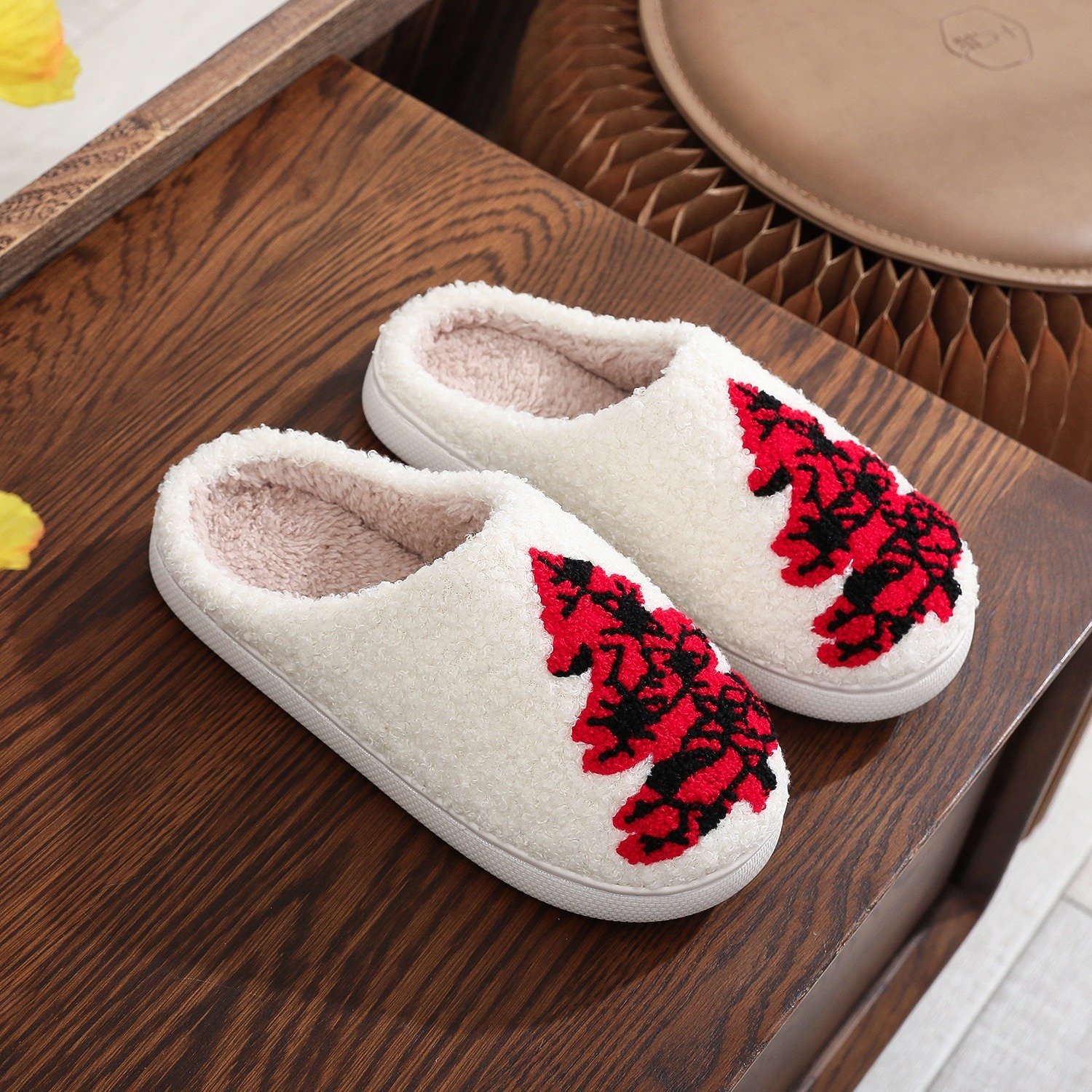 Christmas Tree Home Slippers Fashion Non-slip Floor Bedroom Slipper For Women Fuzzy House Shoes Winter - Image 3