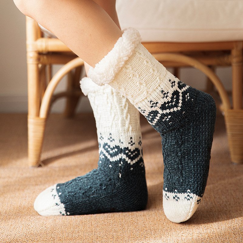Love Knitted Plush Floor Socks Winter Warm Non-slip Carpet Socks Christmas Home Women - Image 7