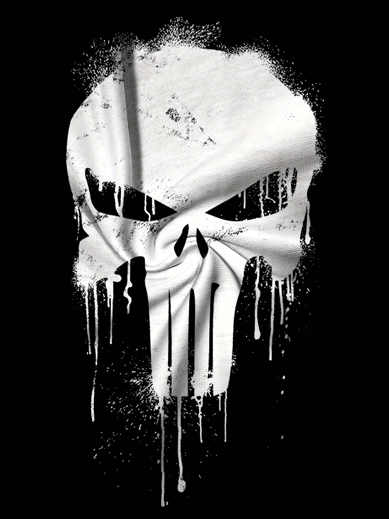 Men's Skull Print T-shirt, Casual Short Sleeved Round Neck T-shirt, Outdoor Men's Clothing - Image 3