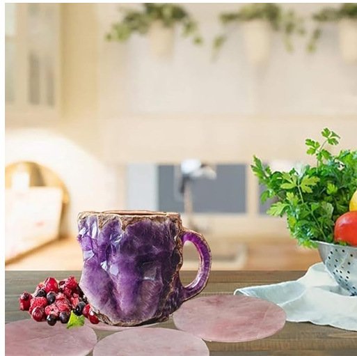 400ml Resin Mineral Crystal Coffee Mugs With Handles Elegant Fake Mineral Crystal Cup For Workplace Home Decor Christmas Gift Kitchen Gadgets - Image 9