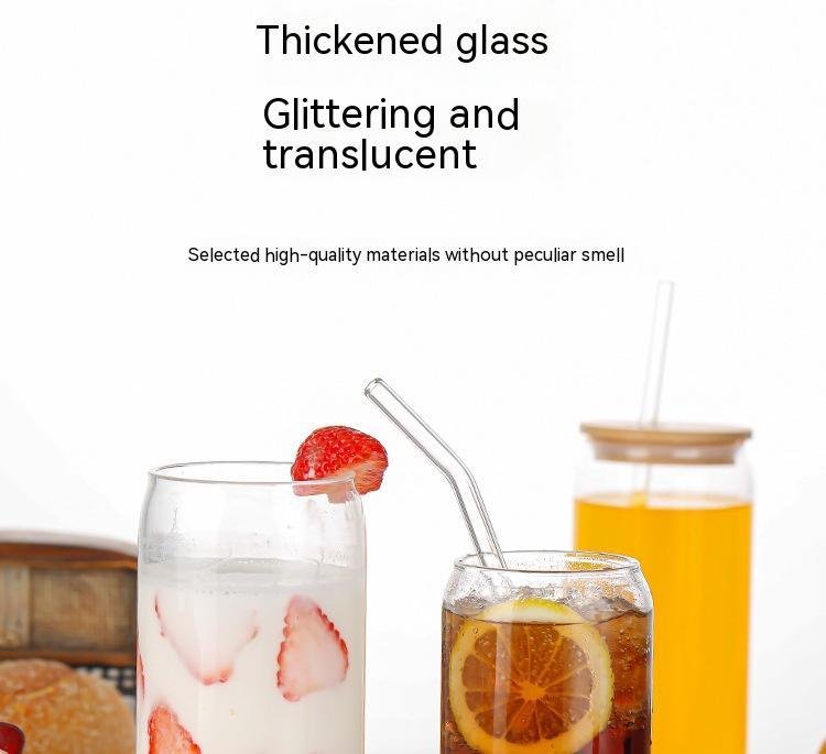 Coke Cup Mason Cup Cup With Straw Borosilicate Glass Cup With Lid - Image 6