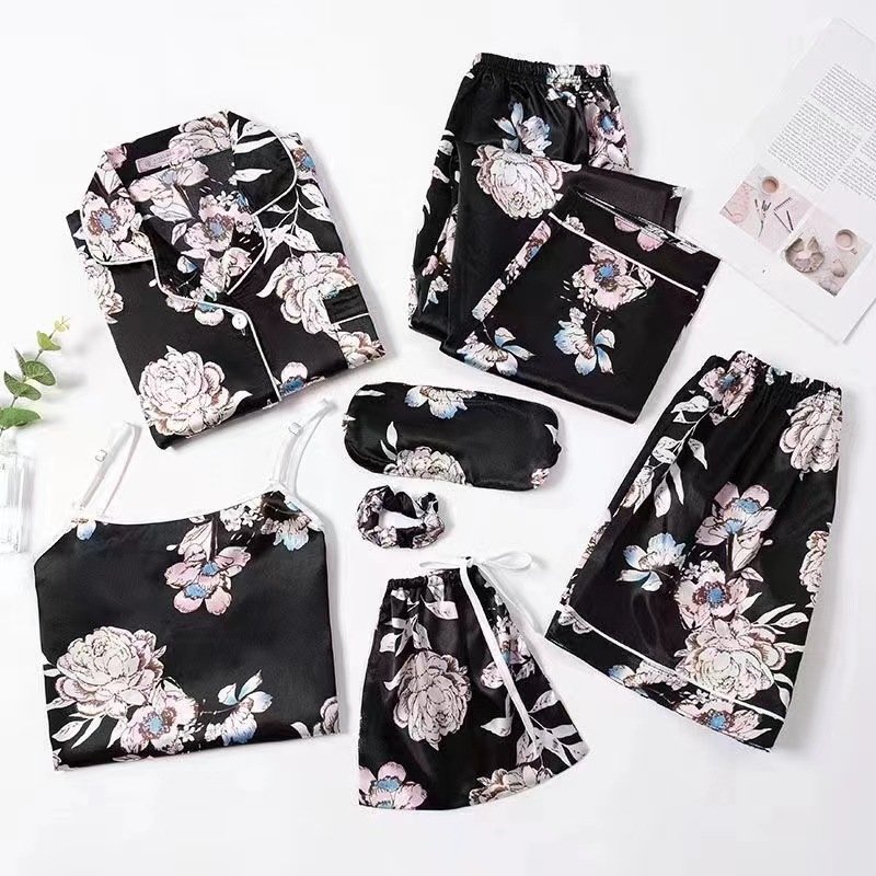 Spring And Autumn Printed Imitated Silk Pajamas Clothing - Image 5