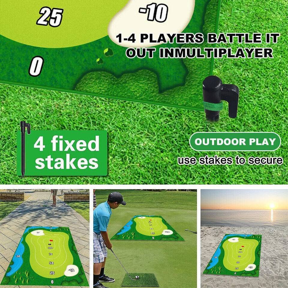The Indoor Casual Golf Mat Game Set Stick Chipping Cage Games With 16 Grip Balls - Image 5