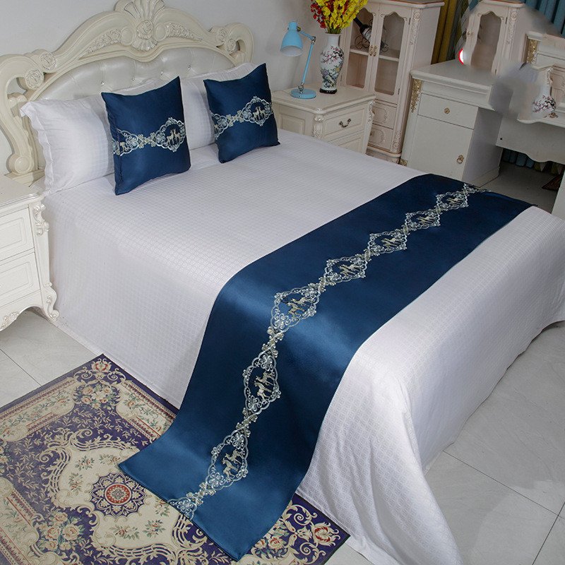 Bedding Household Bed Cover Cushion Decorative Cushion Bed Bed Scarf Bed Flag Bed Foot Towel - Image 2