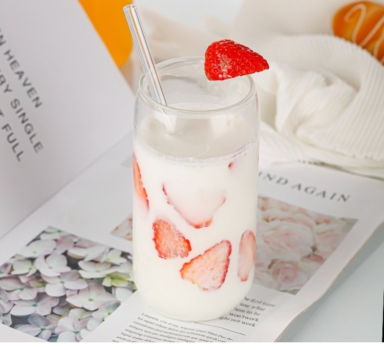 Coke Cup Mason Cup Cup With Straw Borosilicate Glass Cup With Lid - Image 2