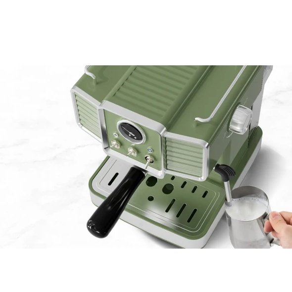 15 Bar Espresso Coffee Machine With Milk Frother Steam Wand, 1350W Professional Coffee Maker, 54 Oz Removable Water Tank Espresso Maker Cappuccino, Latte, Machiato, Green, For Home Barista - Image 9