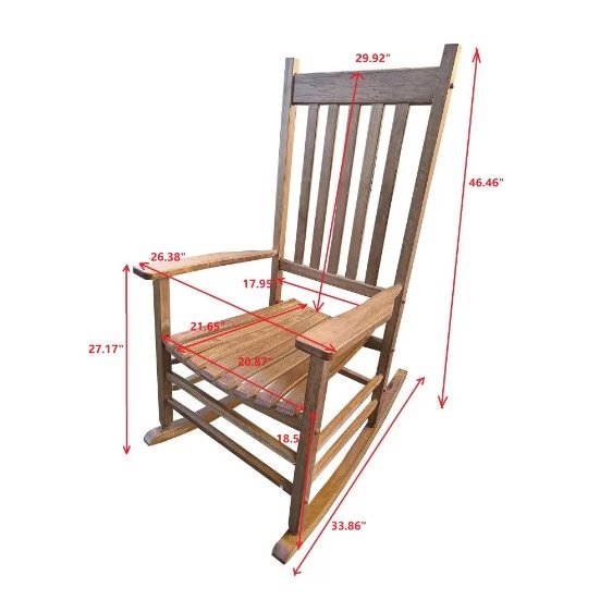 BALCONY PORCH ROCKING CHAIR Brown - Image 7