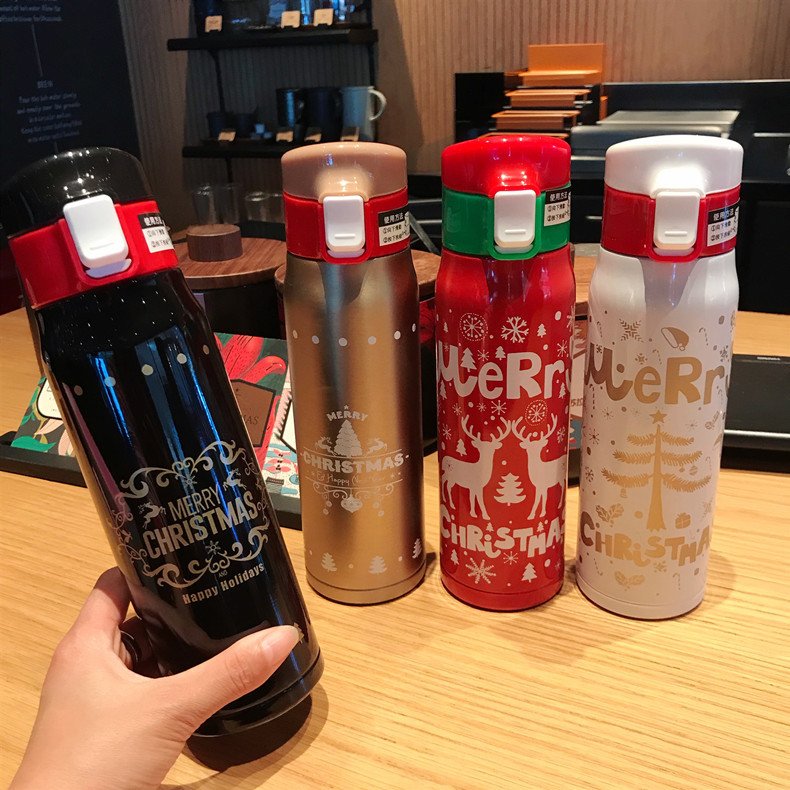 Elk Vacuum Mug Christmas Gift Portable Water Cup - Image 5