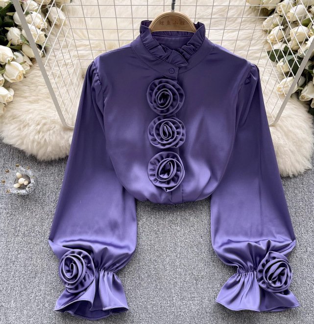 Flower Long Sleeve Casual Shirt Spring New Loose Slimming - Image 10