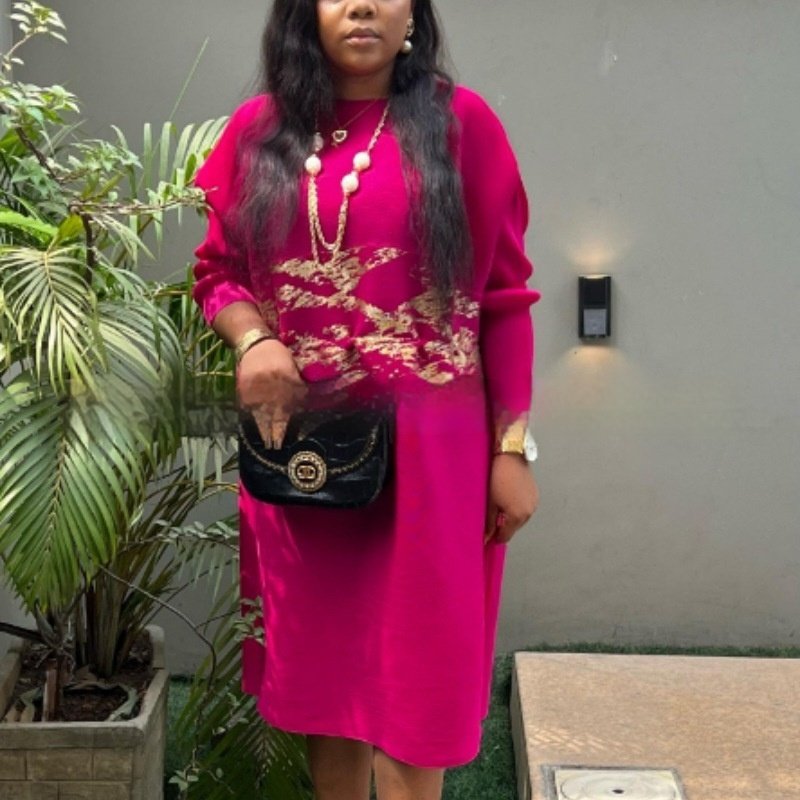 Sanzhai Pleated Plus Size Summer Fashionable Stylish Round Neck Long Sleeve Loose Long Dress - Image 8