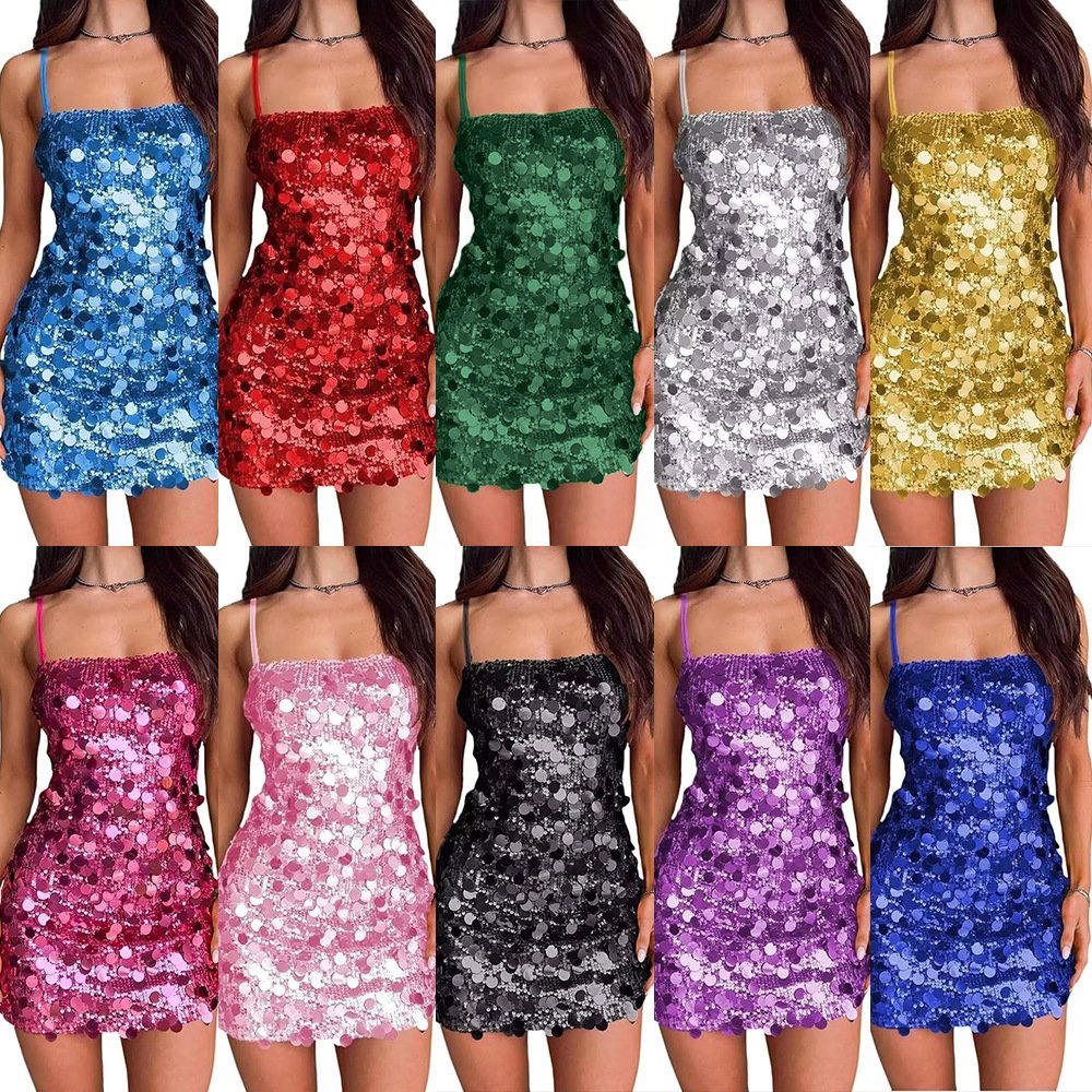 Women's Clothing Sequin Sling Dress Banquet - Image 9