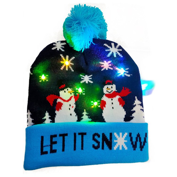 LED Christmas Hat Sweater Knitted Beanie Christmas Light Up Knitted Hat Christmas Gift Kids Xmas New Year Decorations - Image 4