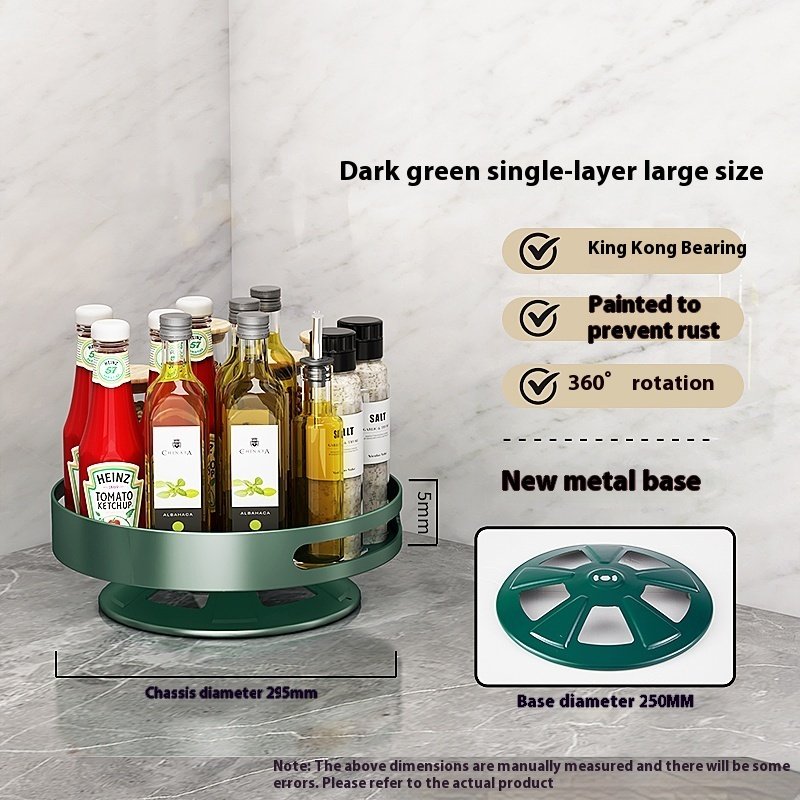 Kitchen Double-layer Rotating Seasoning Product Storage Rack - Image 3