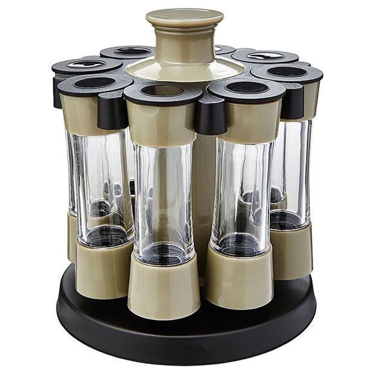 8 Grid Seasoning Box Rotating Rack Kitchen Seasoning Bottle Set - Image 5