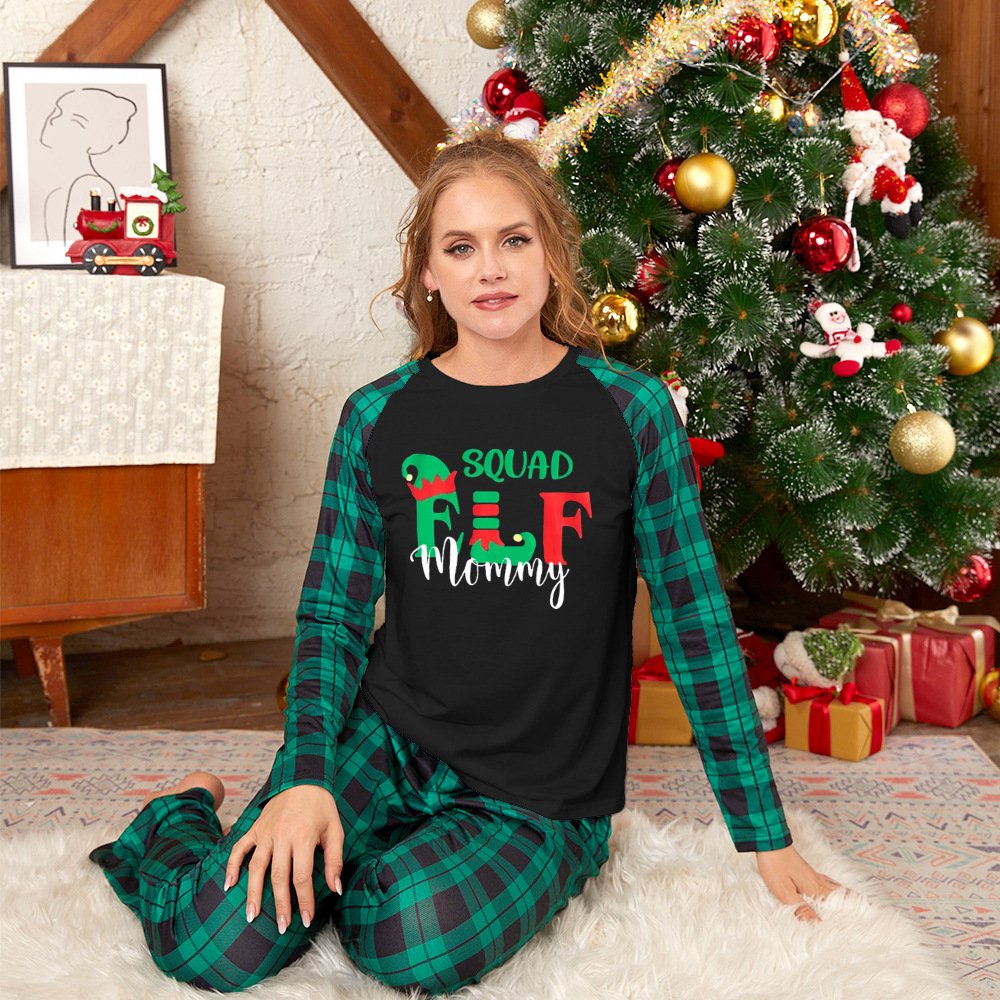 Printed Autumn Winter Christmas Set Parent-child Home Wear Home Pajamas - Image 3