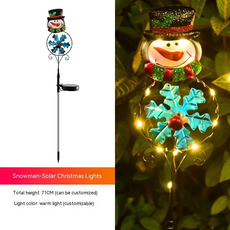 Solar Christmas Led Snowman Elk Ground Plug Light - Image 2