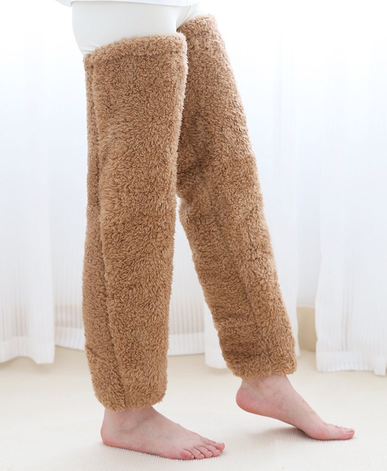 Over Knee High Fuzzy Long Socks Winter Warm Cold Leg Knee Joint Cold-proof Stockings Home Floor Sleeping Socks - Image 3