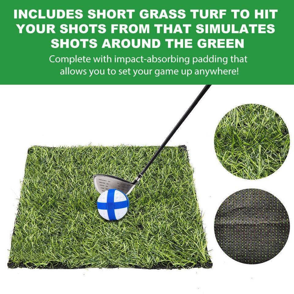 The Indoor Casual Golf Mat Game Set Stick Chipping Cage Games With 16 Grip Balls - Image 3