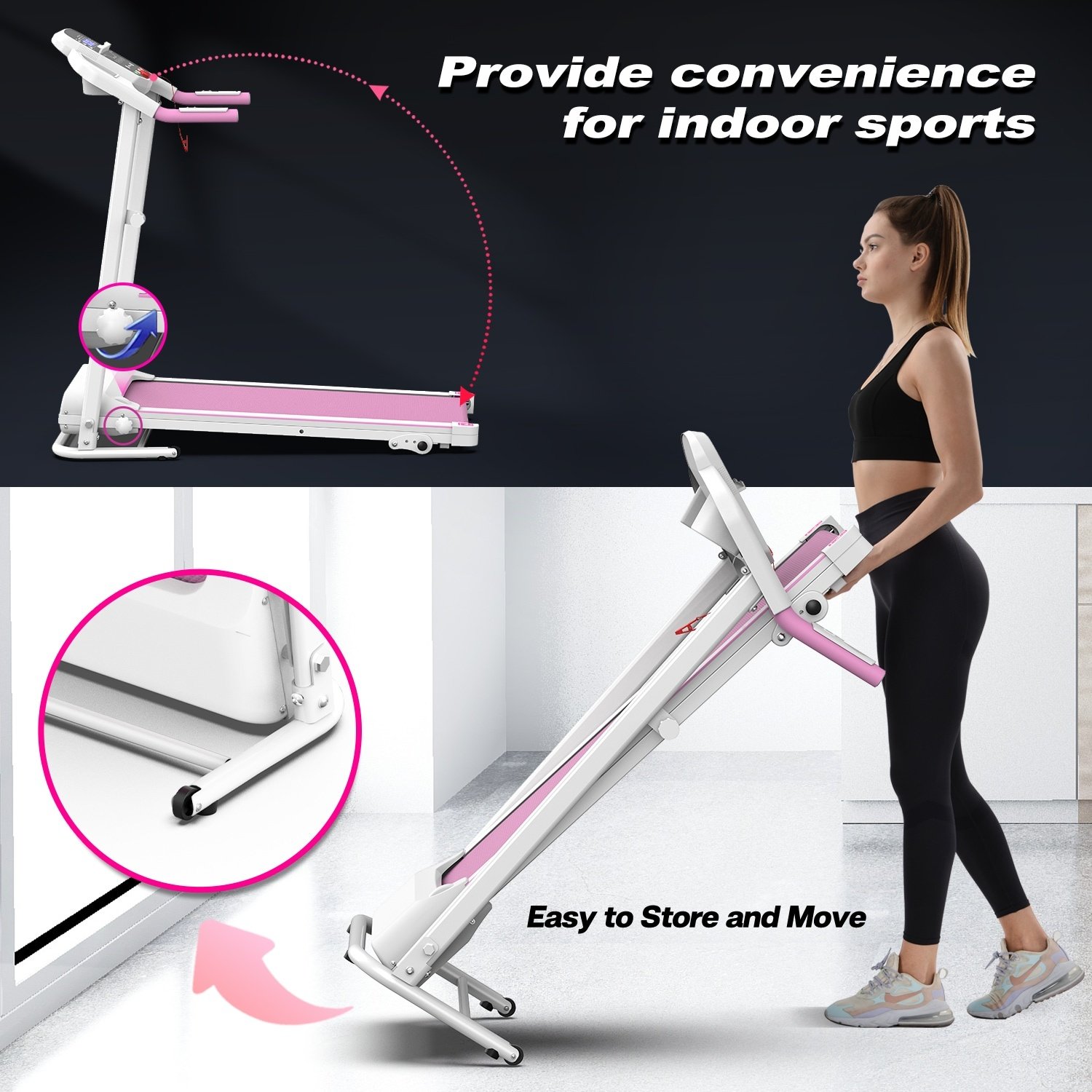 Home Folding Treadmill With Pulse Sensor - Image 4