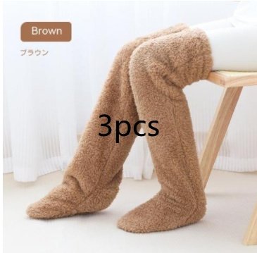Over Knee High Fuzzy Long Socks Winter Warm Cold Leg Knee Joint Cold-proof Stockings Home Floor Sleeping Socks - Image 8