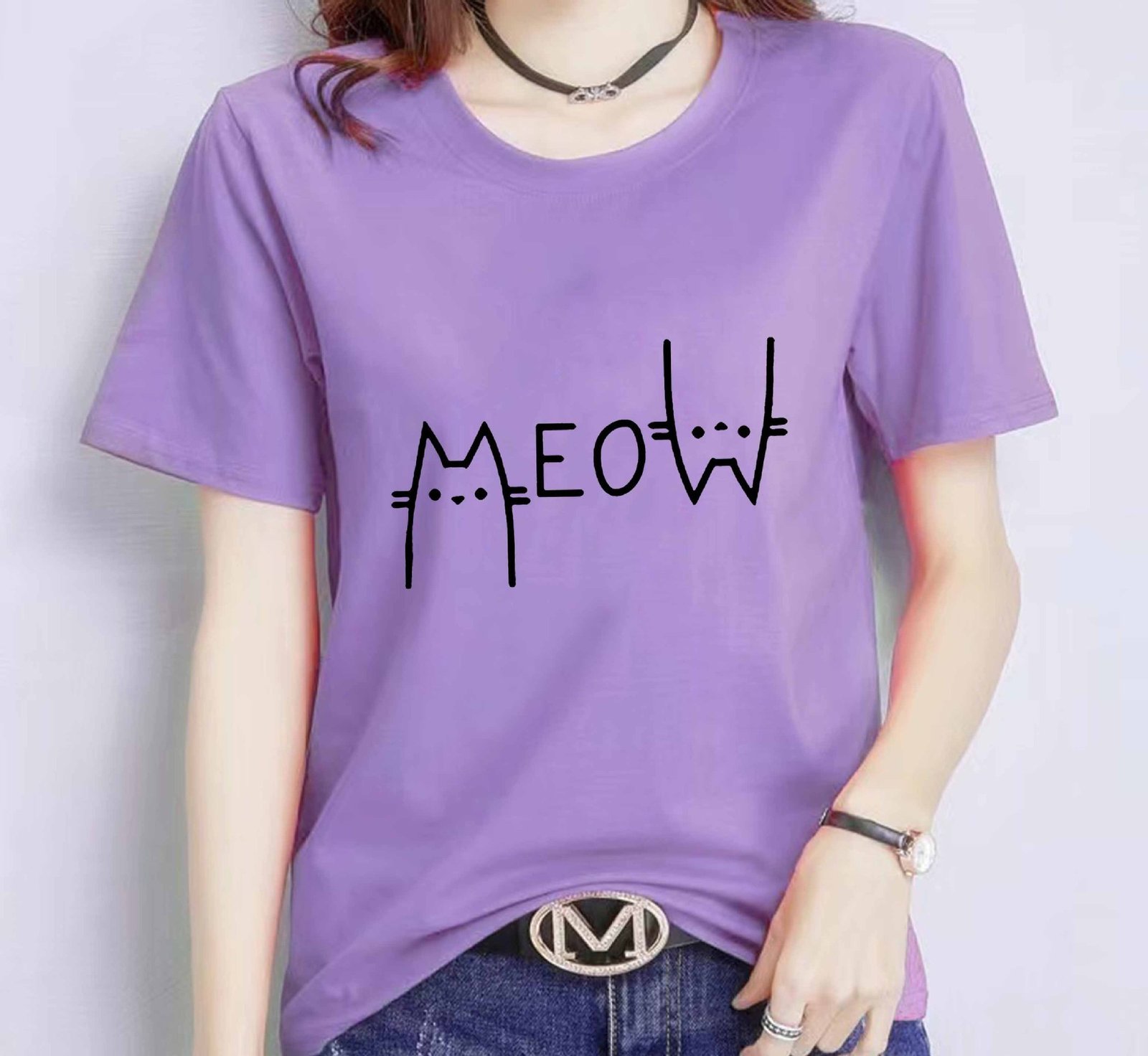 Cat personality English letters men and women European and American street explosions T-shirt - Image 2