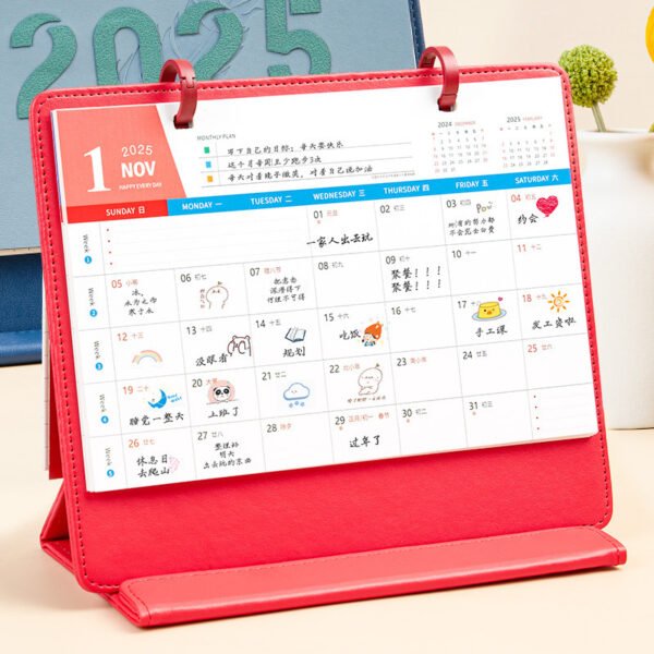 2025 Creative Magnetic Leather Frame Desk Calendar - Image 6