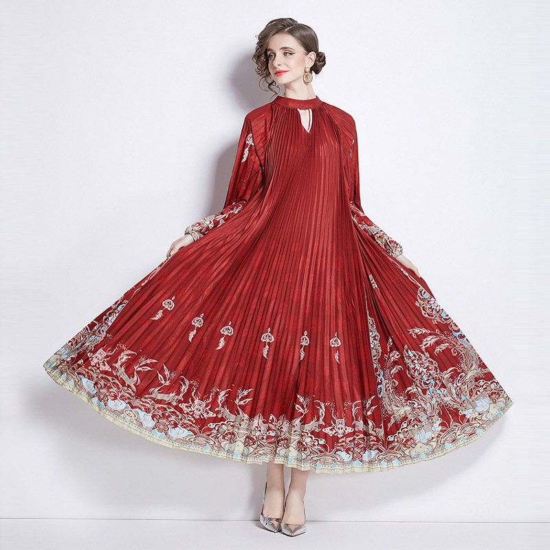 Pleated Tassel Belt Dress Women - Image 5