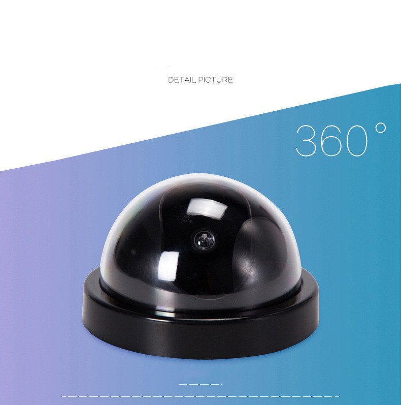 Black Plastic Smart Indoor Outdoor Dummy Home Dome Fake CCTV Security Camera With Flashing Red LED Light - Image 3