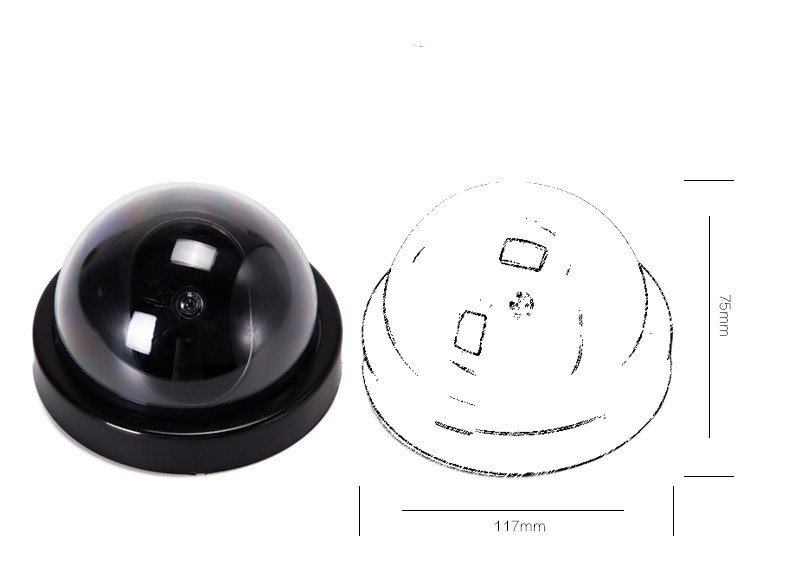 Black Plastic Smart Indoor Outdoor Dummy Home Dome Fake CCTV Security Camera With Flashing Red LED Light - Image 6