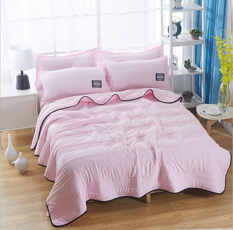 Twinx King Queen Size Solido Rosa Trapunta Estiva Coperta Trapunta - Image 4