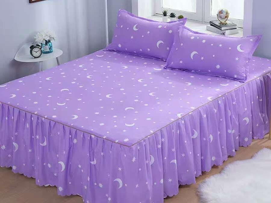 Bed Skirt Pillowcase 3 Woolly Bedsheet Bedding Set Bedspread - Image 9