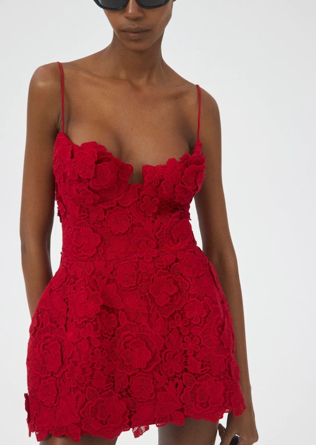 Red Pattern Decorative Sexy Sling Dress - Image 5