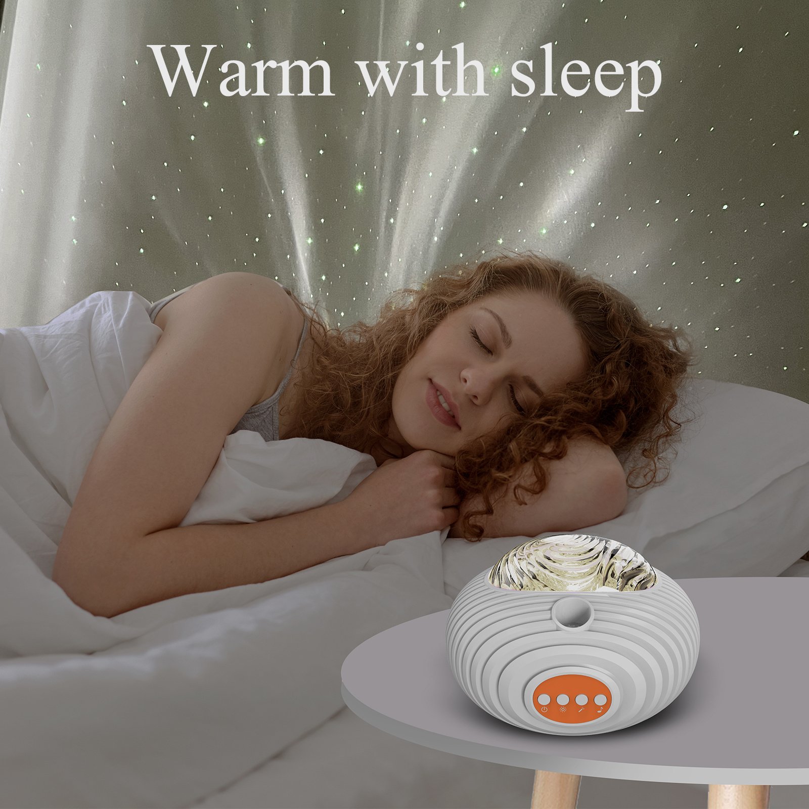 2023 New Double Effect Northern Lights Projector Lamp Milky Way Atmosphere Lamp Starry Sky Lamp White Noise Projector Lamp With Rometes - Image 4