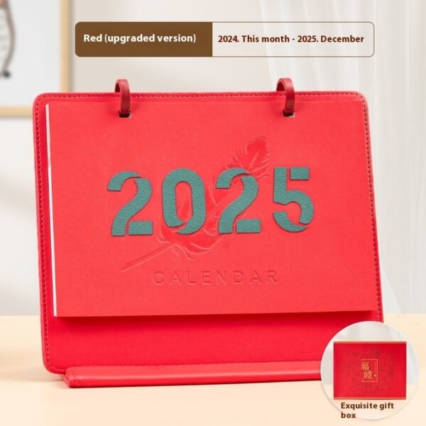 2025 Creative Magnetic Leather Frame Desk Calendar - Image 3