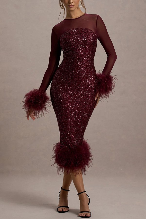 Women's Party Dress Long Sleeve Sequin - Image 4