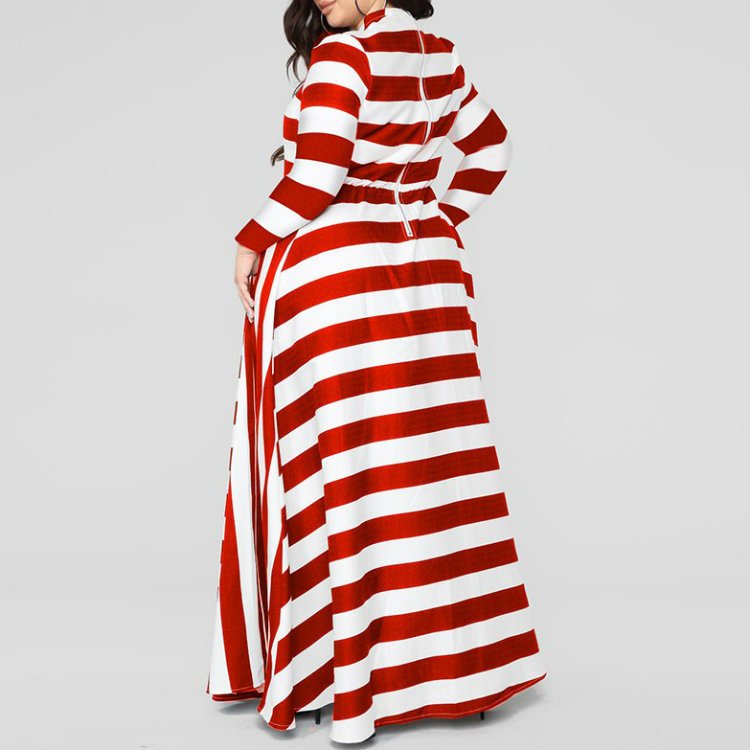 Loose Women''s Dress Plus Size Striped Woman''s Dress - Image 5