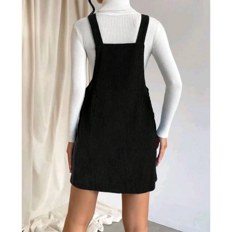 Spring Corduroy Loose Sleeveless Suspender Dress - Image 5