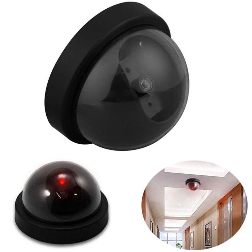 Black Plastic Smart Indoor Outdoor Dummy Home Dome Fake CCTV Security Camera With Flashing Red LED Light - Image 5