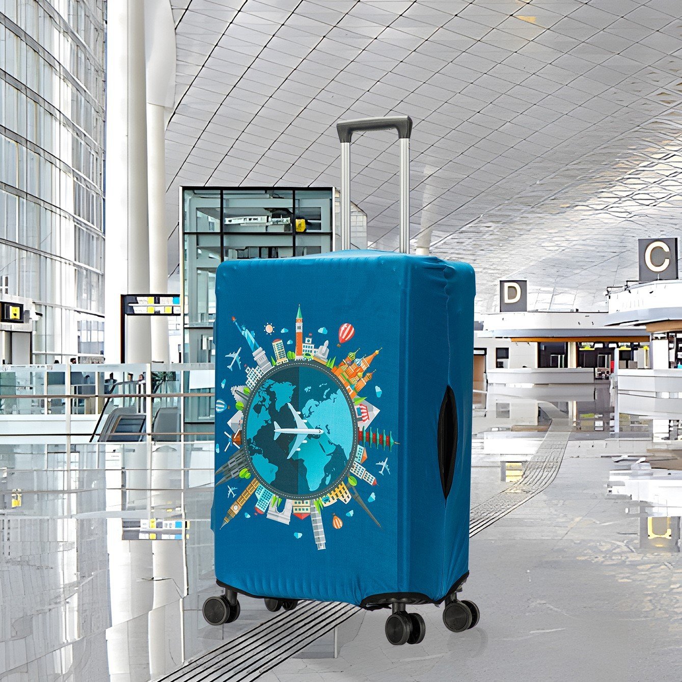 Trendy Unique Suitcase Suite Elastic Case Cover Luggage Protective Cover Travel Trolley Case Dust Cover - Image 4