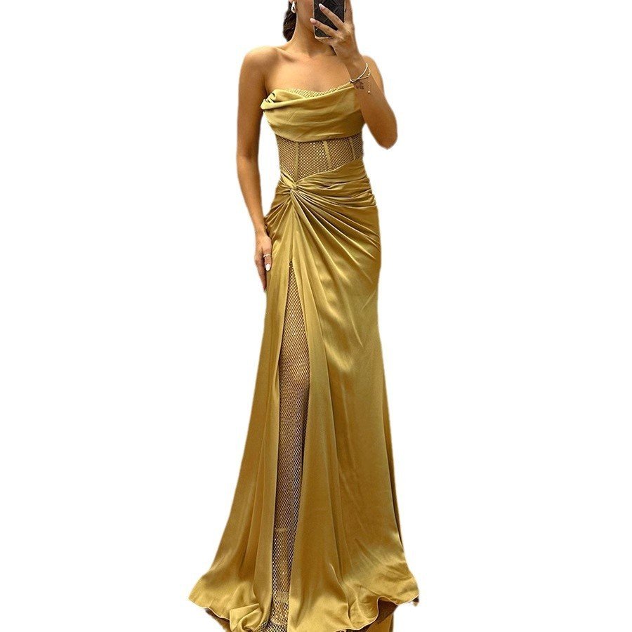 Party Satin Chest-wrapped Dress Fashion - Image 6