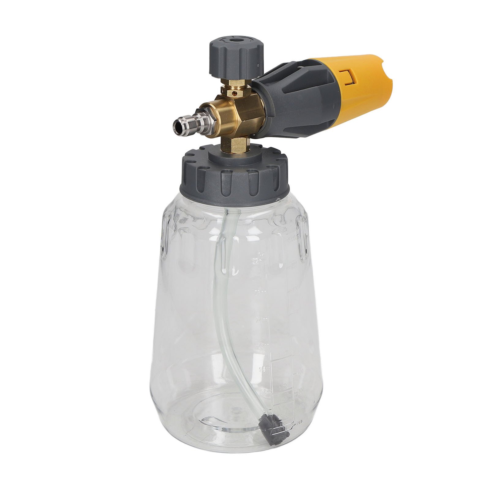 1L 4000psi Foam Generator Adjustable High Pressure Sprayer Washer Can 1/4in NPT Quick Connect Yellow