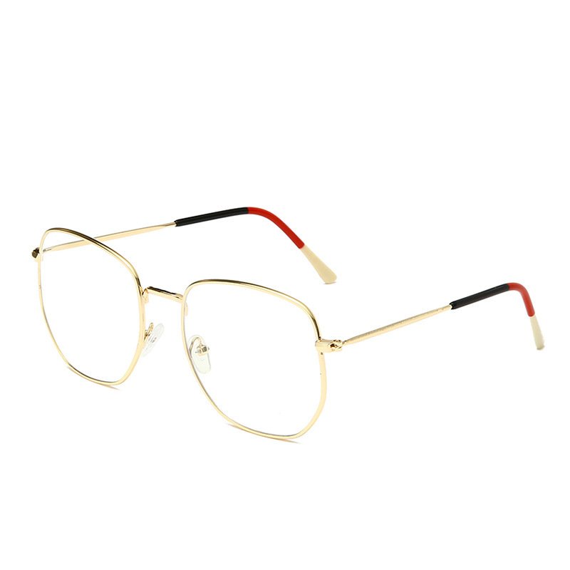 Fashion Men And Women Trend Metal Frame Polygonal Glasses - Image 5